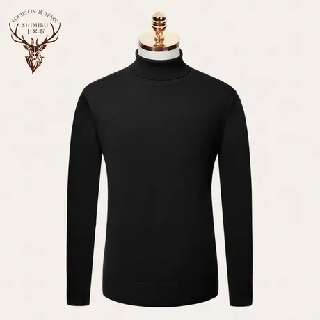 十米布冬季意式高领毛衣时尚商务ins潮流羊毛罗纹圆领休闲针织衫图片