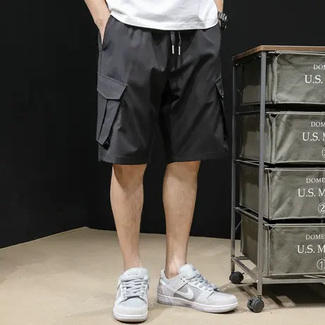 冰丝速干工装短裤男夏季2024新款薄款五分裤潮牌休闲中裤宽松大码商品大图