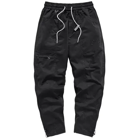 VIP复古工装裤男ins潮流直筒宽松百搭抽绳休闲裤日系阔腿裤子薄款商品大图