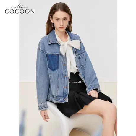 missCOCOON甜辣牛仔外套女2023新款春季宽松设计感小众短外套上衣商品大图