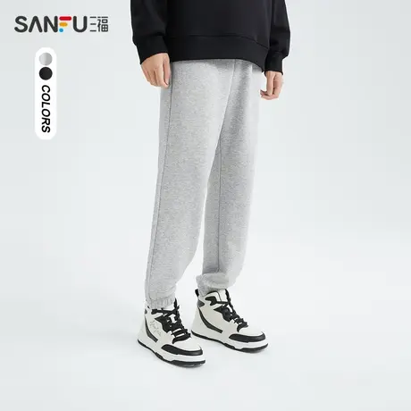 三福2023秋男士都市休闲卫裤 简约宽松净版设计478198商品大图