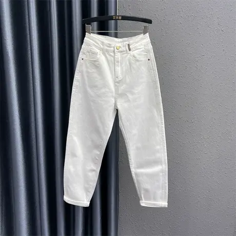 欧货韩版小脚哈伦裤女24春季新款高腰显瘦宽松百搭萝卜牛仔长裤潮商品大图