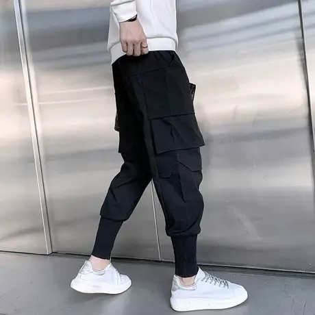 秋季男士休闲裤工装裤小脚裤子长裤宽松潮流束脚运动时尚帅气les商品大图