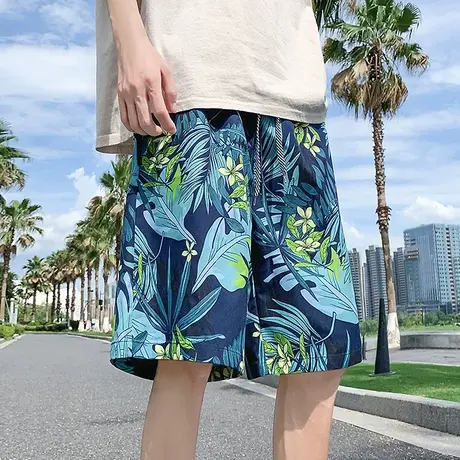 夏威夷沙滩裤男潮牌夏季薄款花短裤可下水速干泳裤宽松休闲大裤衩图片