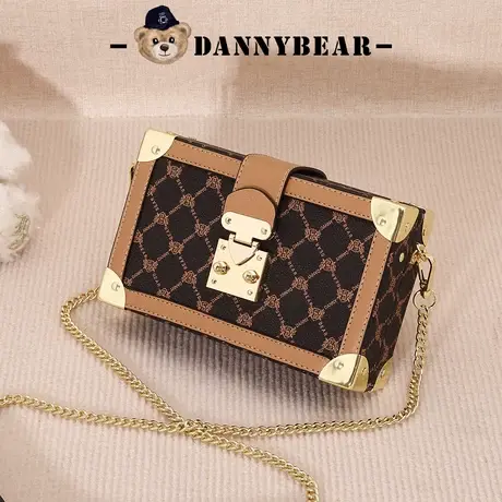 丹尼熊包包斜挎包链条小框包手拿包女老花格子通勤百搭DKB1826009商品大图