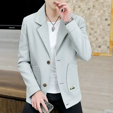 外套男士春秋季潮流英伦短款西装领风衣韩版百搭休闲帅气时尚夹克商品大图