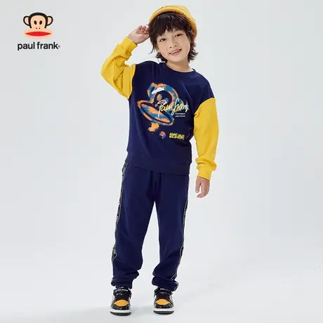 大嘴猴童装儿童卫衣春秋套装男童圆领2024新款女童洋气中大童两件商品大图