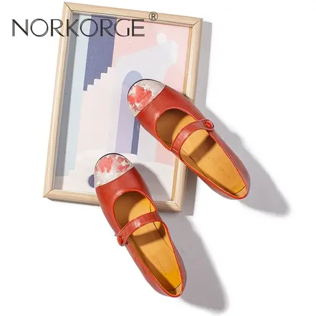 复古宫墙红玛丽珍单鞋商品大图