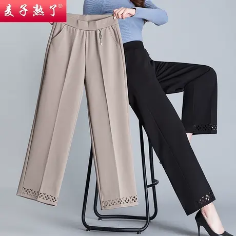 妈妈夏装新款洋气阔腿裤子高贵阔太太长裤直筒裤女士春夏老年女装商品大图