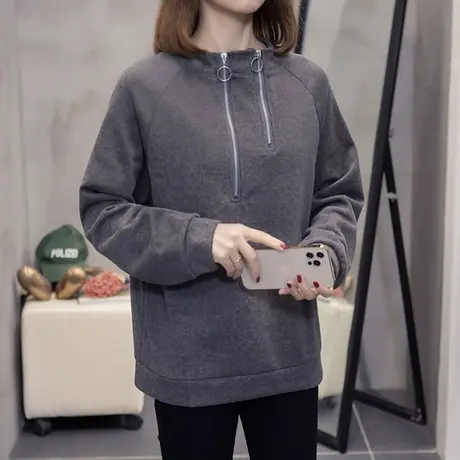 大码胖mm打底衫女2023秋冬新款洋气内搭显瘦上衣欧货长袖t恤春秋商品大图