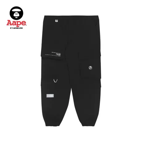 Aape旗舰店男装秋冬猿颜标签多口袋工装束脚休闲长裤6787XXH商品大图