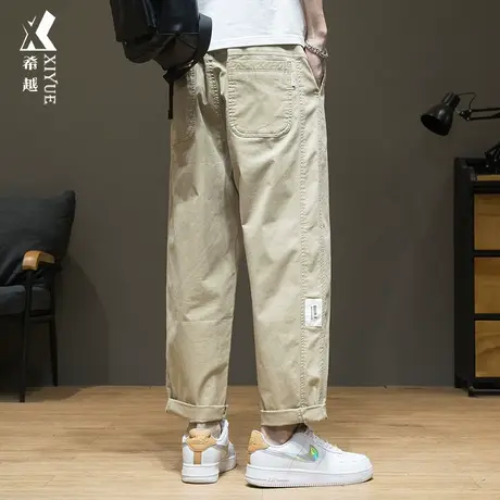 希越秋冬新款痞帅休闲裤男日系宽松大码男装裤子男士冬季加绒长裤商品大图