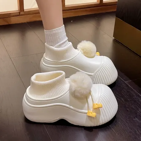 卡通可爱厚底雪地靴女冬季2023新款时尚丑萌小众加绒加厚保暖棉鞋商品大图