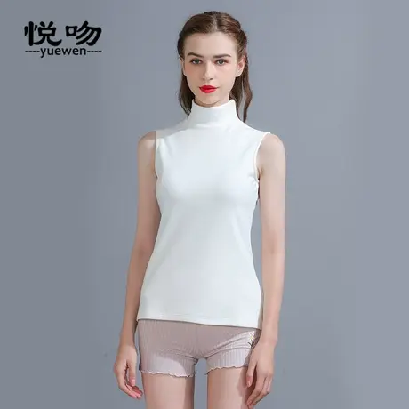 保暖德绒吊带背心女内搭紧身2024新款秋冬季无袖半高领针织打底衫图片