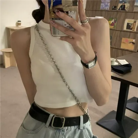 黑色背心女夏外搭针织吊带辣妹马甲春秋打底抹胸秋冬无袖小众上衣商品大图