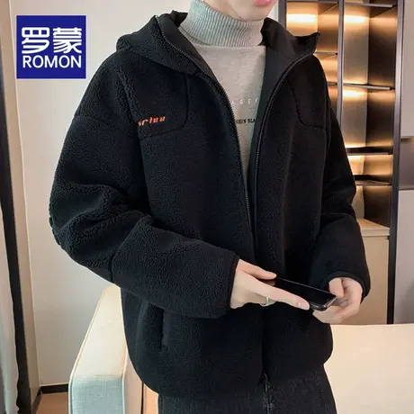 罗蒙秋冬棉衣男潮牌宽松加厚棉服男装棉袄连帽学生羊羔绒保暖外套图片