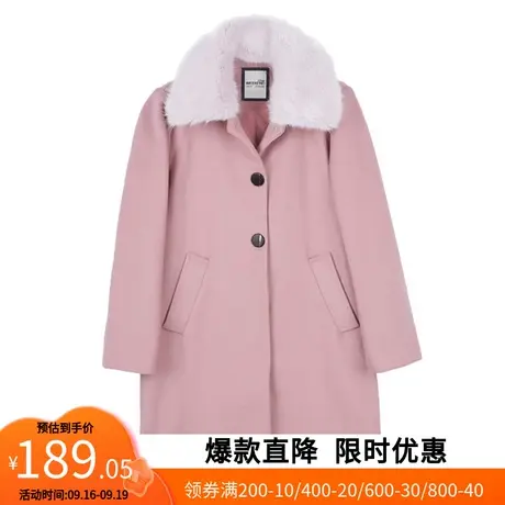 艾格冬季女装时尚百搭休闲淑女毛呢外套Y103图片