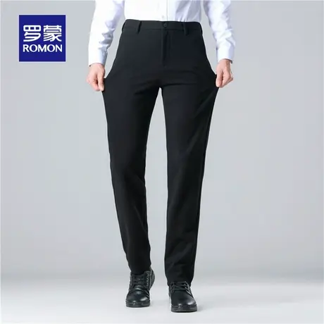 Romon/罗蒙2023冬季新款休闲百搭羊羔绒裤舒适保暖腰部抽绳长裤商品大图