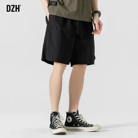 男士黑色短裤夏季男速干裤男款冰丝裤子宽松高街美式沙滩裤五分裤图片