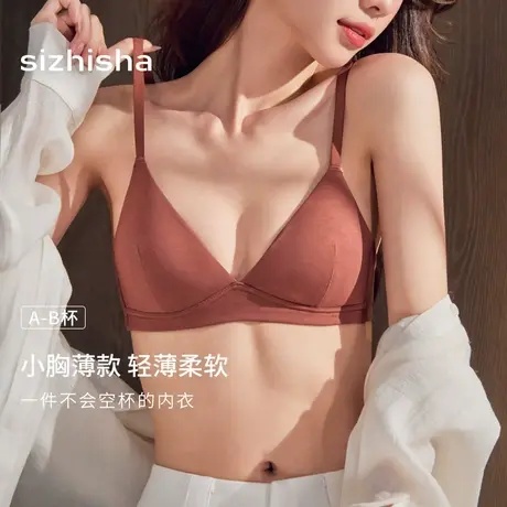 法式三角杯内衣女夏季薄款聚拢小胸性感细肩带无痕软支撑性感文胸商品大图