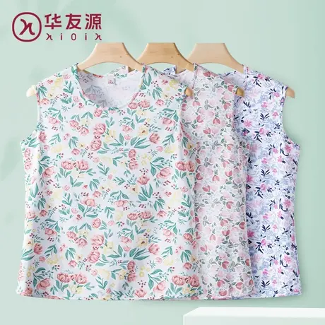 纯棉背心七分裤妈妈装中老年人宽松家居服婆婆老人外穿套装空调服图片