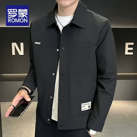 罗蒙外套男士2025新款立领百搭休闲冲锋衣棒球服潮牌春秋季夹克男图片