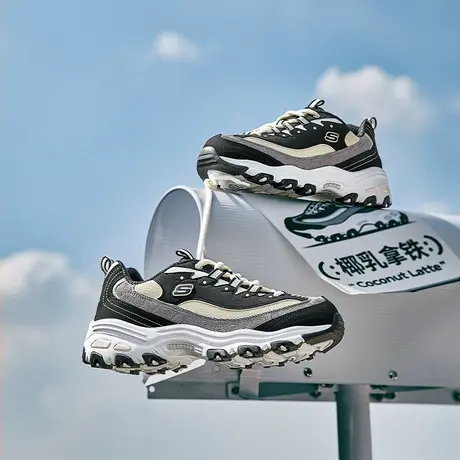 Skechers斯凯奇女鞋春夏季款奶茶熊椰乳拿铁老爹鞋灯芯绒鞋熊猫鞋商品大图