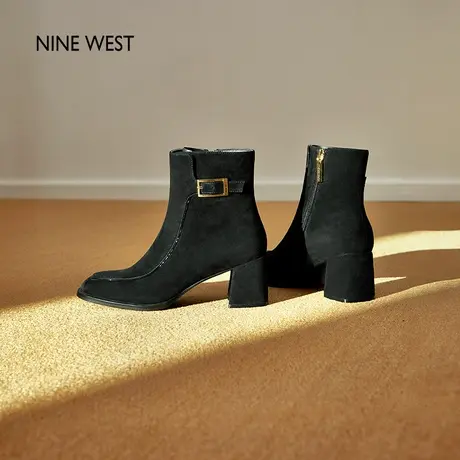 【今日11点 限量秒杀】Nine West/玖熙靴子女武士短靴饰扣时装靴商品大图