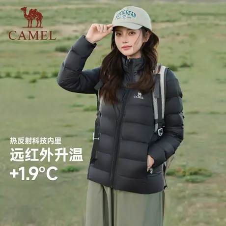 骆驼轻薄短款羽绒服女士秋冬季新款运动休闲立领保暖鸭绒外套男商品大图