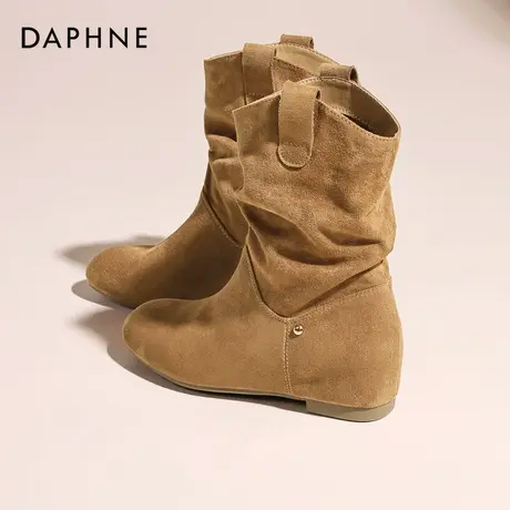 达芙妮勃肯短靴女2025新款春秋复古美拉德堆堆靴内增高西部牛仔靴商品大图