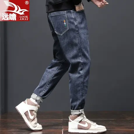 男士牛仔裤直筒修身2023春秋季新款潮牌高级春秋弹力休闲长裤子男商品大图