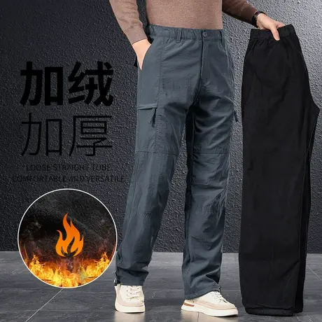 冲锋裤男冬季加绒加厚防水防风裤男士大码工装裤秋冬款户外骑行裤商品大图