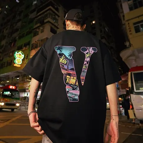 Nuthink加肥加大街头字母短袖潮牌T恤男国潮宽松潮流大码半袖夏季商品大图