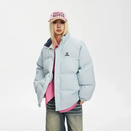 复古立领保暖棉服女冬季加厚外套2023新款潮牌纯色宽松面包服棉衣商品大图