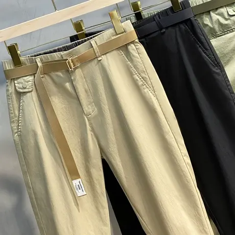 休闲裤男夏季薄款韩版潮流长裤男士西裤九分裤子男直筒宽松春秋款商品大图