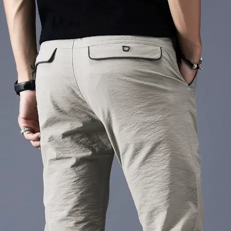 冰丝休闲裤松紧腰裤子男裤宽松直筒夏季薄款夏裤夏天百搭男装潮牌商品大图