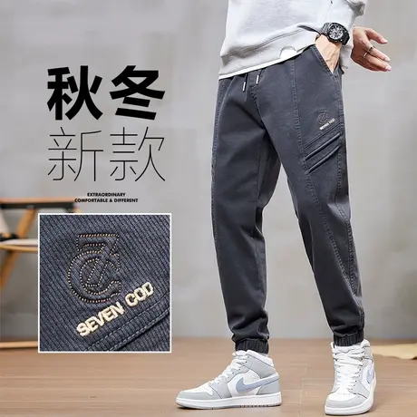 男士哈伦工装裤2024新款春季冬季宽松束脚休闲裤秋冬款春秋款束腿商品大图