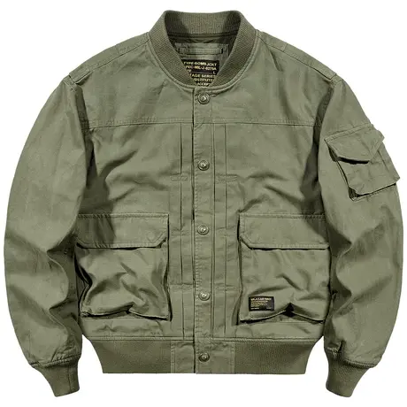 VIP纯棉飞行夹克男春秋季日系多口袋工装外套复古vintage棒球服潮商品大图