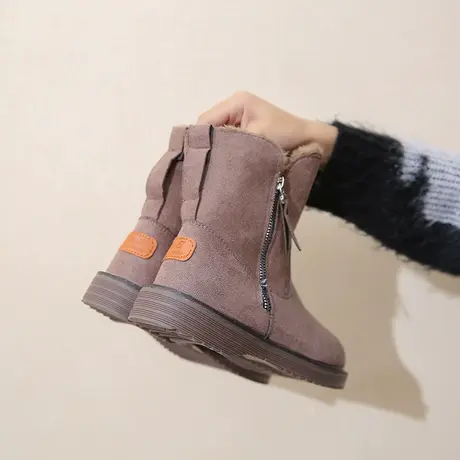 皮毛一体东北雪地靴女2024年新款冬加绒棉鞋百搭学生平底防滑短靴图片