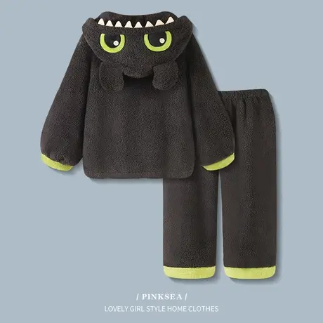 睡衣冬季女新款情侣加厚珊瑚绒套装可爱秋冬保暖大码男士家居服商品大图