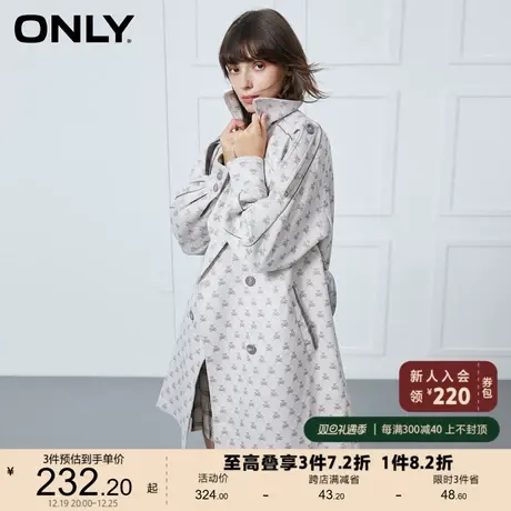 【上新】ONLY奥莱夏季时尚潮流简约中长款直筒小熊印花风衣外套女商品大图