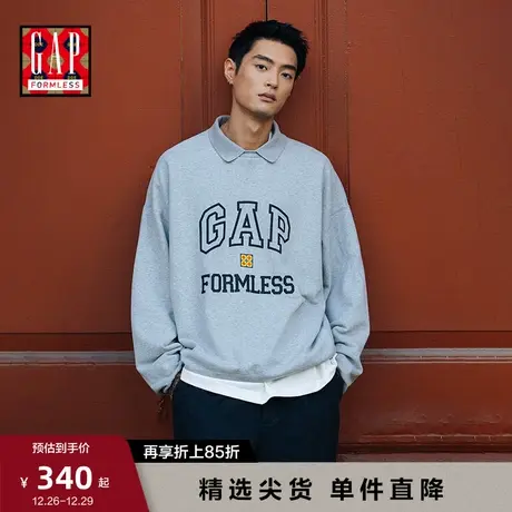 【GAP x DOE “无形系列”】双层领学院套头卫衣男女同款情侣装图片