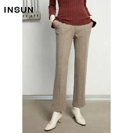 INSUN恩裳冬季中性色系裤子百搭西裤商品大图