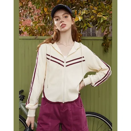 a02春2024新款简约字母印花长袖上衣百搭宽松休闲女式T恤商品大图