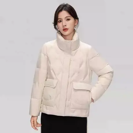 雪中飞羽绒服女短款2023新款冬季轻薄立领时尚百搭保暖休闲外套图片
