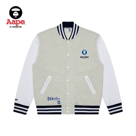 Aape旗舰店男装春夏猿颜简约字母印花宽松棒球卫衣外套3988XAK商品大图