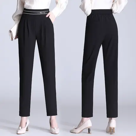 西装裤子女春秋2023新款垂感小脚哈伦裤气质休闲小个子职业烟管裤商品大图