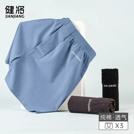 健将阿罗裤内裤男纯棉平角裤加大码青年四角睡裤男士居家宽松大码图片