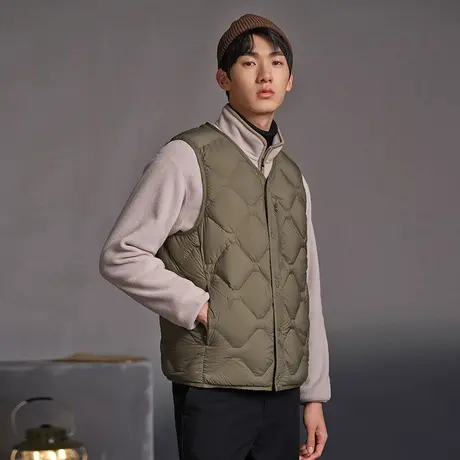 【商场同款】坦博尔羽绒服2022新款男款马甲菱格背心外套TA330011图片