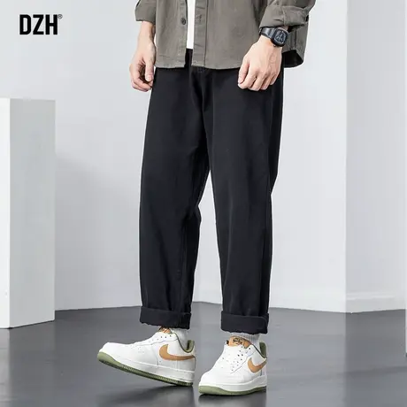 男士黑色美式男秋冬款裤子男生直筒纯棉休闲裤男款长裤阔腿裤男裤商品大图